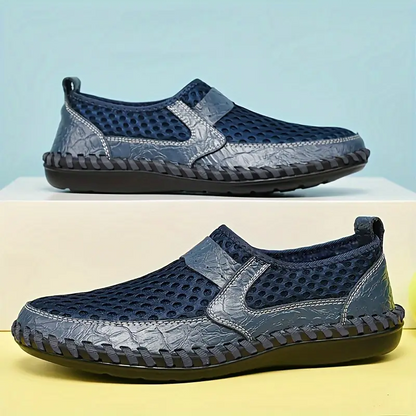 Summer Sale 70%🔥 Mens' Summer Slip-on Shoes, Breathable Mesh Leather Loafers