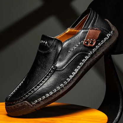 CloudWalk™ Men's Soft Leather Comfort Slip-On Loafers, Casual Walking Shoes