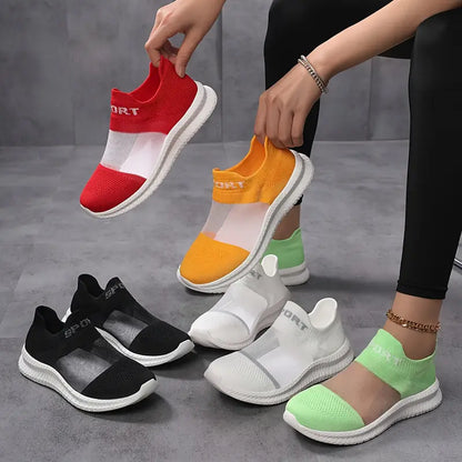 Last day 50% Off💕 Women's Breathable Slip-On Sneakers - Lightweight Casual Shoes with Ergonomic Arch Support