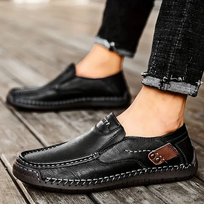 CloudWalk™ Men's Soft Leather Comfort Slip-On Loafers, Casual Walking Shoes