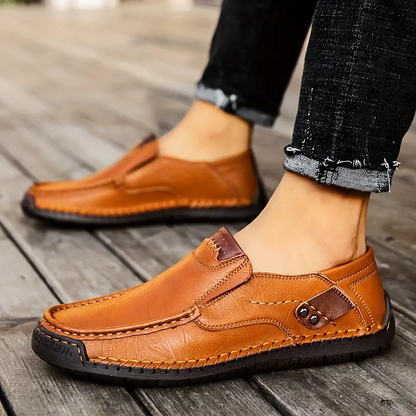 CloudWalk™ Men's Soft Leather Comfort Slip-On Loafers, Casual Walking Shoes
