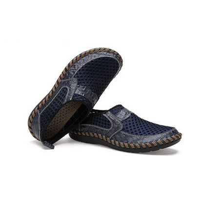 Summer Sale 70%🔥 Mens' Summer Slip-on Shoes, Breathable Mesh Leather Loafers