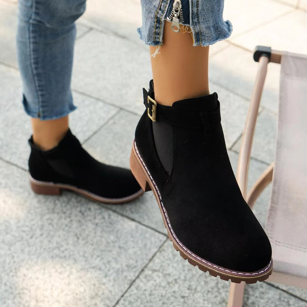 Marlow™ Women’s New Fall Chelsea Leather Ankle Boots – Comfortable, Roomy Toe & Low Heel