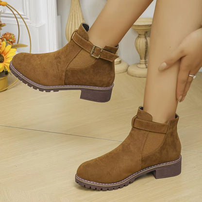 Marlow™ Women’s New Fall Chelsea Leather Ankle Boots – Comfortable, Roomy Toe & Low Heel