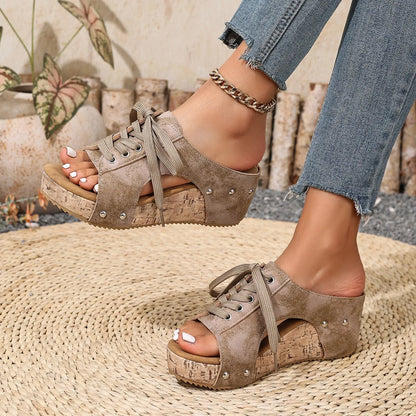 Women’s Retro Wedge Sandals –Comfortable Wedge Summer Slippers