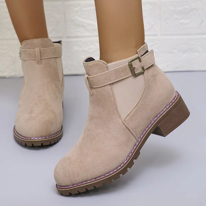 Marlow™ Women’s New Fall Chelsea Leather Ankle Boots – Comfortable, Roomy Toe & Low Heel