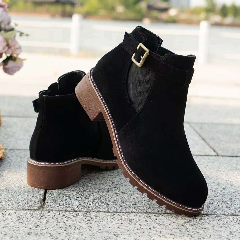 Marlow™ Women’s New Fall Chelsea Leather Ankle Boots – Comfortable, Roomy Toe & Low Heel