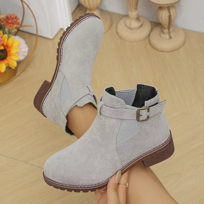 Marlow™ Women’s New Fall Chelsea Leather Ankle Boots – Comfortable, Roomy Toe & Low Heel
