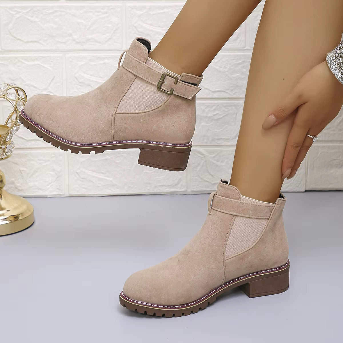 Marlow™ Women’s New Fall Chelsea Leather Ankle Boots – Comfortable, Roomy Toe & Low Heel