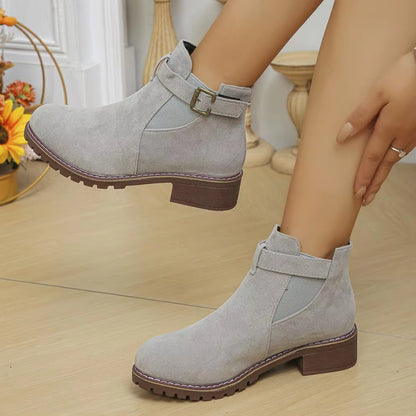 Marlow™ Women’s New Fall Chelsea Leather Ankle Boots – Comfortable, Roomy Toe & Low Heel