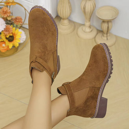 Marlow™ Women’s New Fall Chelsea Leather Ankle Boots – Comfortable, Roomy Toe & Low Heel