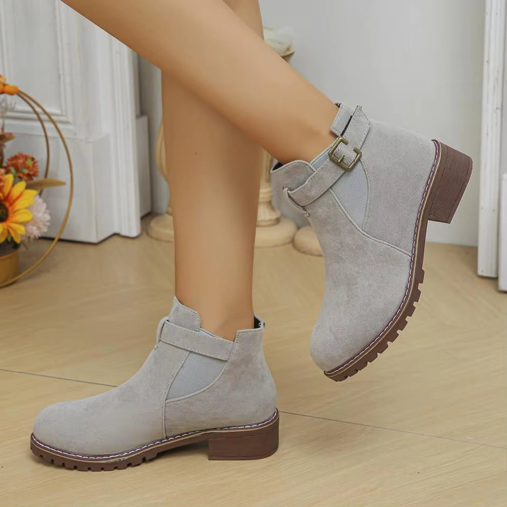 Marlow™ Women’s New Fall Chelsea Leather Ankle Boots – Comfortable, Roomy Toe & Low Heel