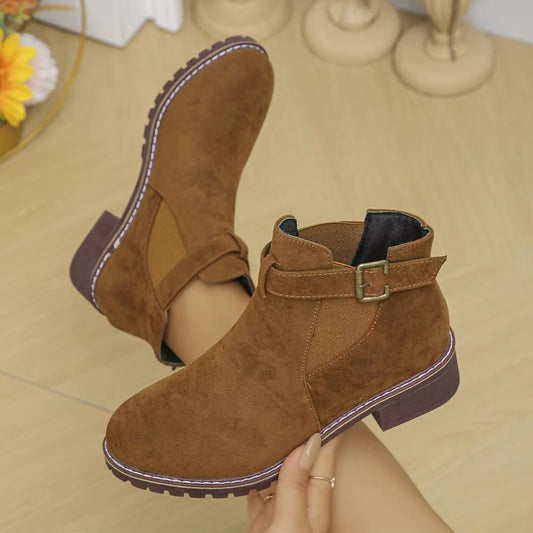 Marlow™ Women’s New Fall Chelsea Leather Ankle Boots – Comfortable, Roomy Toe & Low Heel
