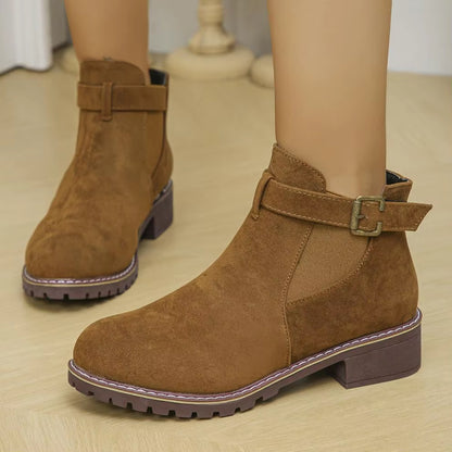 Marlow™ Women’s New Fall Chelsea Leather Ankle Boots – Comfortable, Roomy Toe & Low Heel