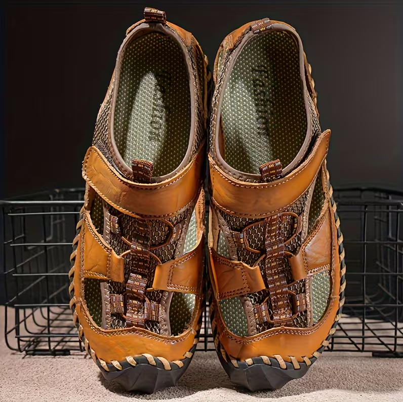 ⏰Summer Promotion 50% OFF 🔥 Men's Handmade Cowhide Breathable Mesh Walking Shoes