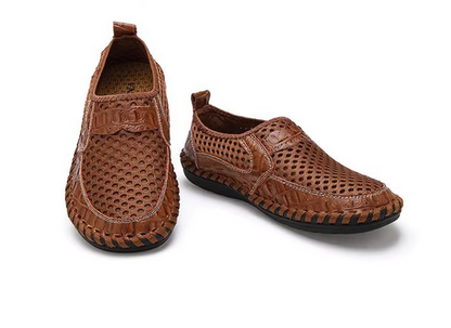 Summer Sale 70%🔥 Mens' Summer Slip-on Shoes, Breathable Mesh Leather Loafers