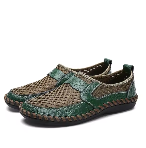 Summer Sale 70%🔥 Mens' Summer Slip-on Shoes, Breathable Mesh Leather Loafers