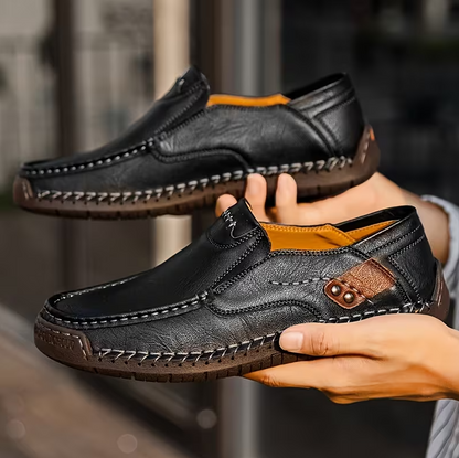 CloudWalk™ Men's Soft Leather Comfort Slip-On Loafers, Casual Walking Shoes