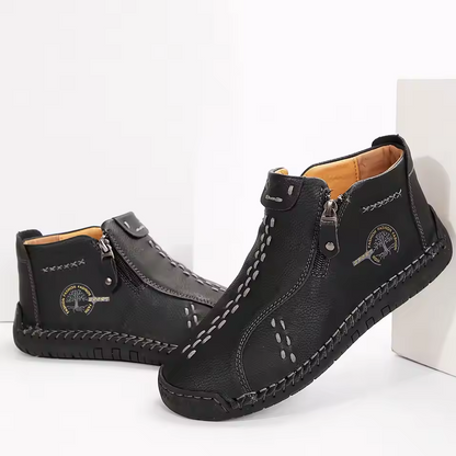 Women’s Hand-Stitched Comfort Ankle Boots – Easy Side Zip
