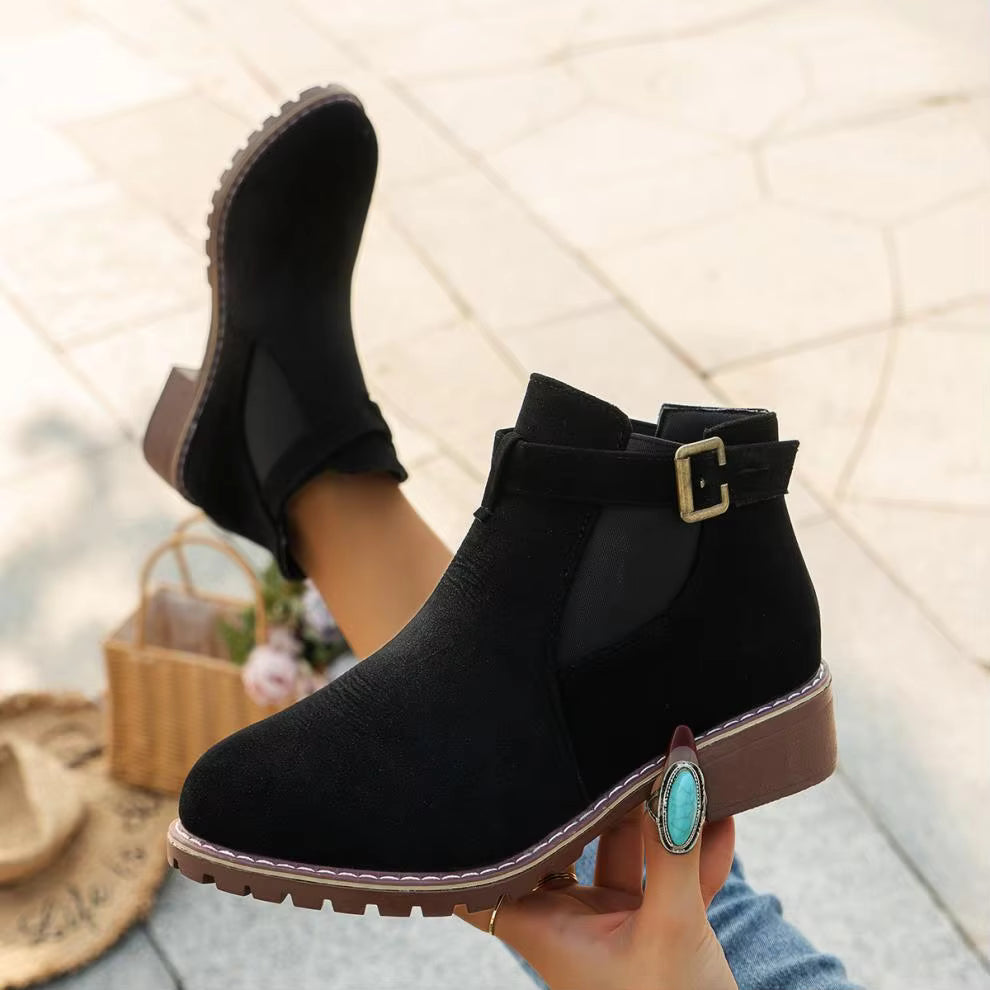 Marlow™ Women’s New Fall Chelsea Leather Ankle Boots – Comfortable, Roomy Toe & Low Heel