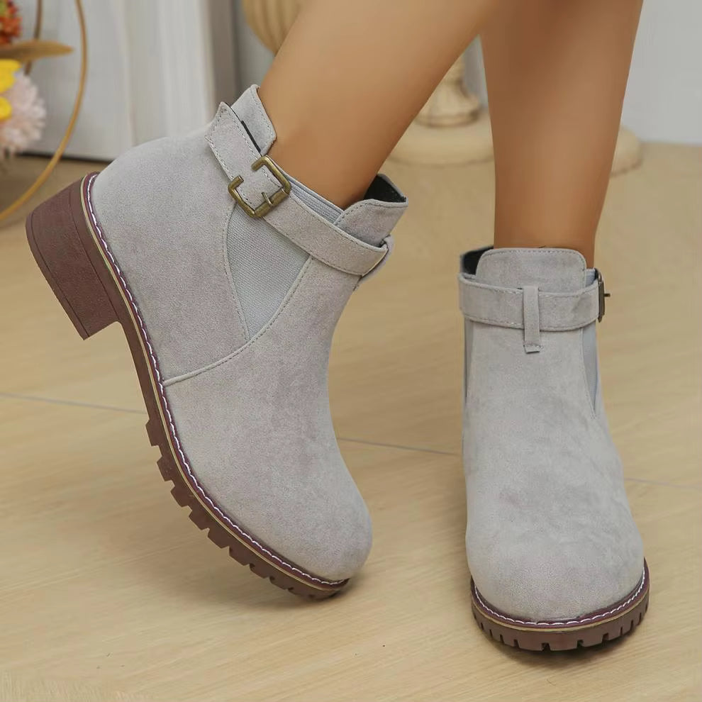Marlow™ Women’s New Fall Chelsea Leather Ankle Boots – Comfortable, Roomy Toe & Low Heel