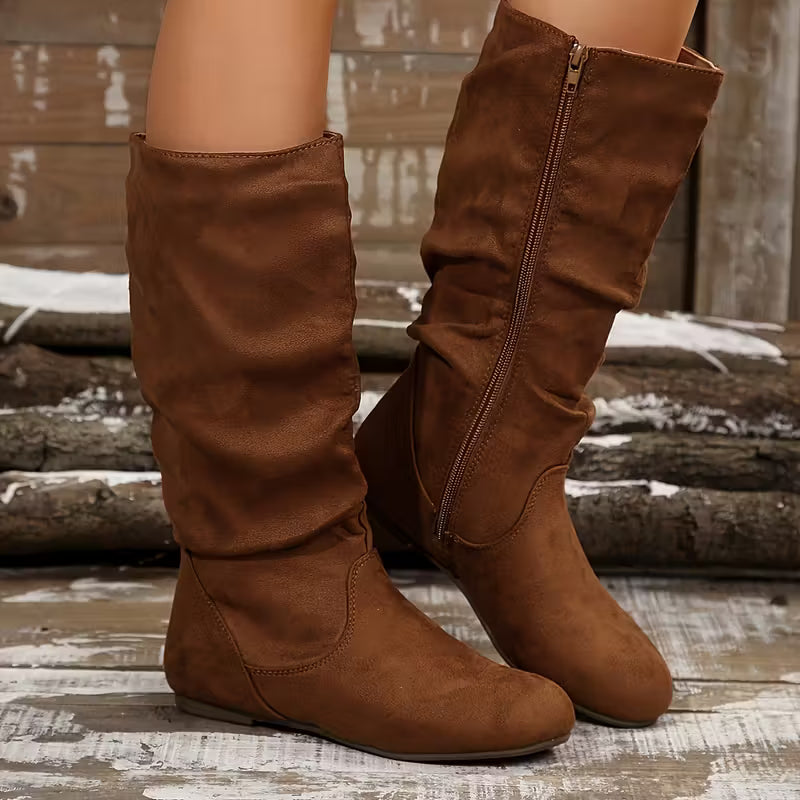 Last day 50% Off❤️ Arch Support Slouch Knee-High Boots with Comfort Sole & Waterproof Suede