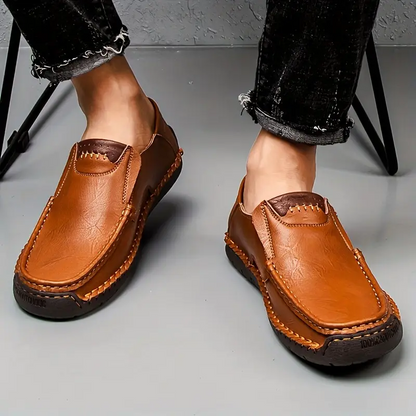 CloudWalk™ Men's Soft Leather Comfort Slip-On Loafers, Casual Walking Shoes