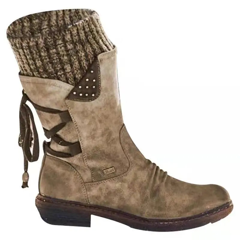 Last Day 50% OFF- Vintage Classic Elegant 's Mid-Calf Boots, Cozy Ankle Boots