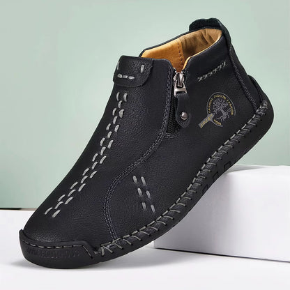 Women’s Hand-Stitched Comfort Ankle Boots – Easy Side Zip