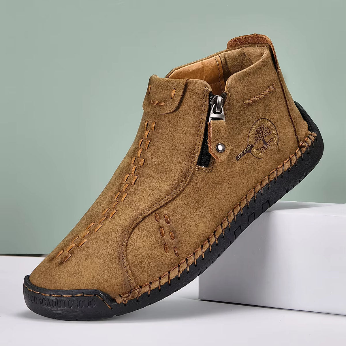 Women’s Hand-Stitched Comfort Ankle Boots – Easy Side Zip