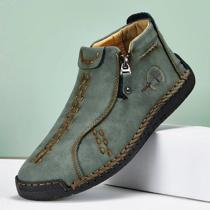 Women’s Hand-Stitched Comfort Ankle Boots – Easy Side Zip